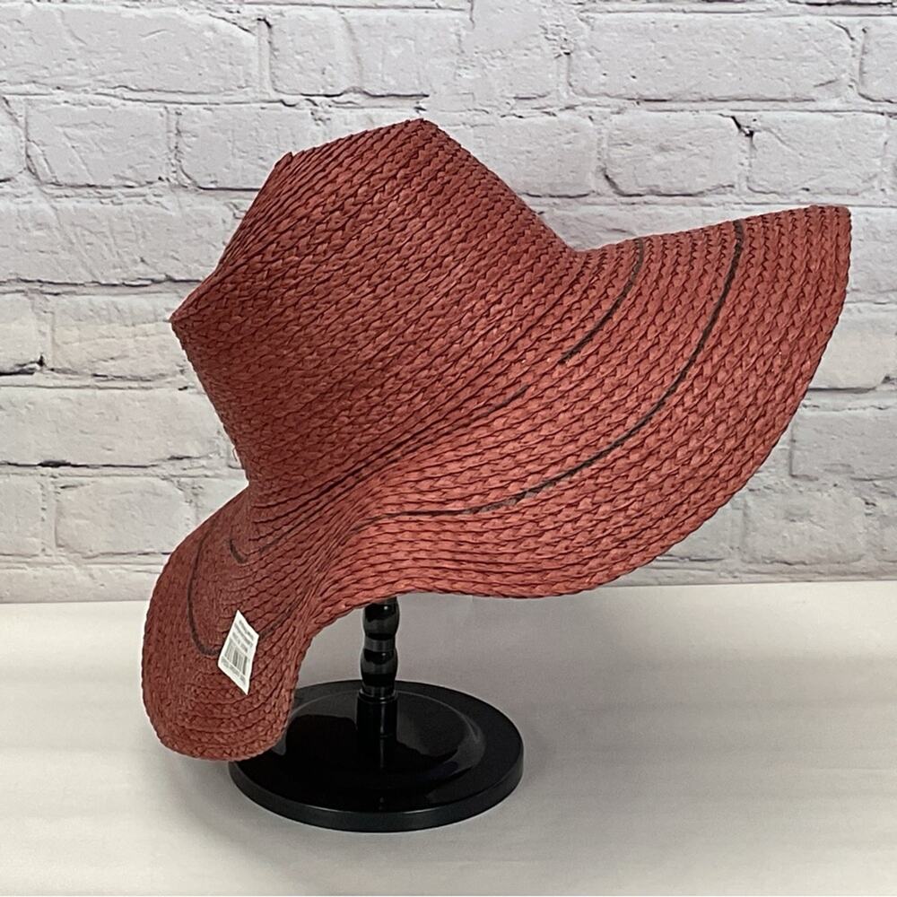 Zara Floppy Hat Women's Size S Rust Beachy Boho Summer Cruise Vacation Woven NWT
